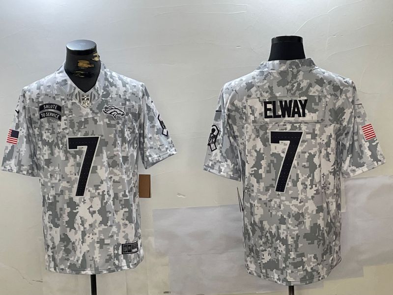 Men Denver Broncos #7 Elway Nike Arctic Camo 2024 Salute to Service Limited NFL Jersey